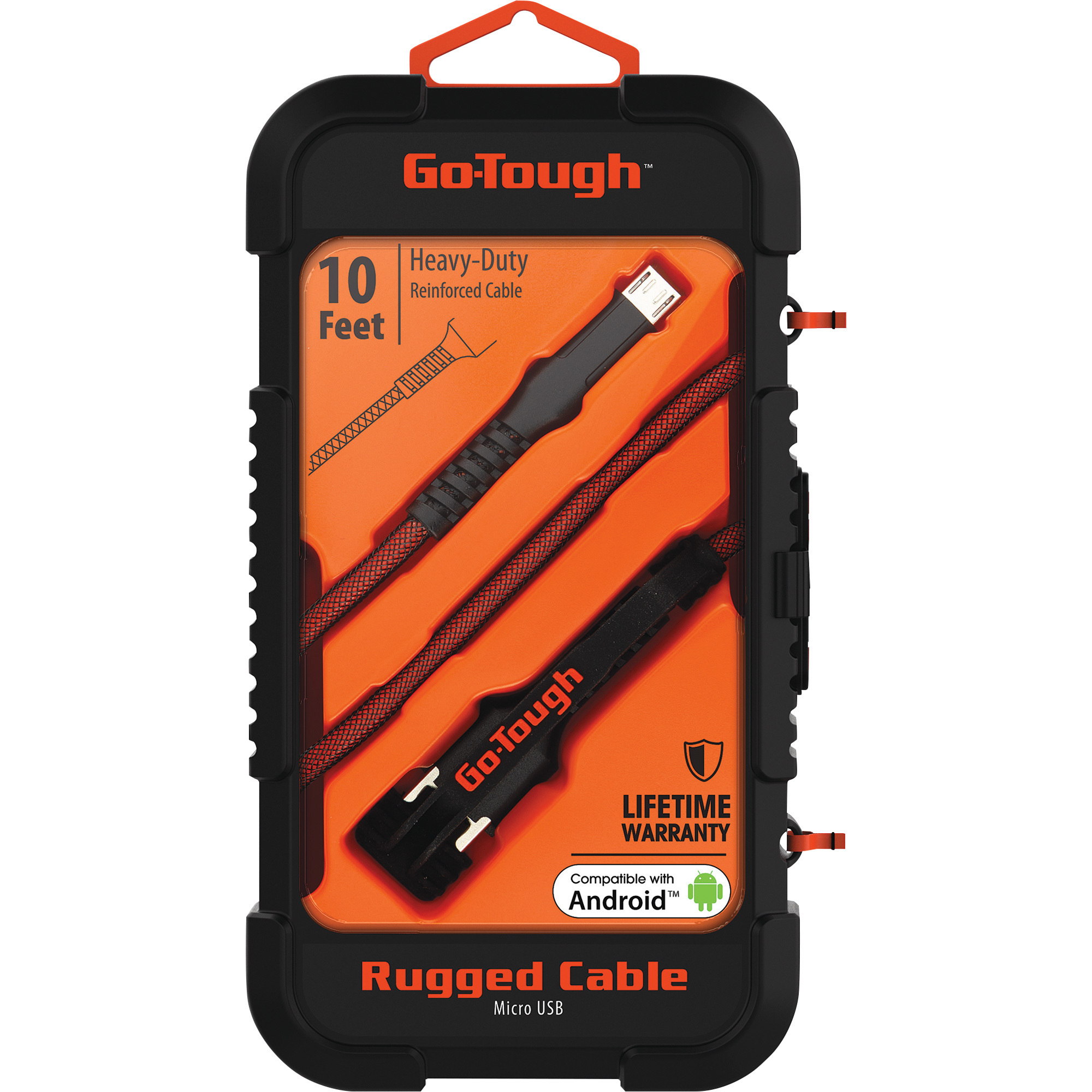 GoTough Micro USB Sync and Charge Cable, 10ft.L, Model# GT4101